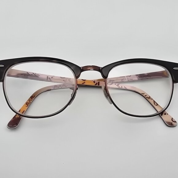 Ray-Ban RB5154 5650 Clubmaster Polished Tortoise on Text Eyeglasses Frame 51mm - Picture 11 of 14